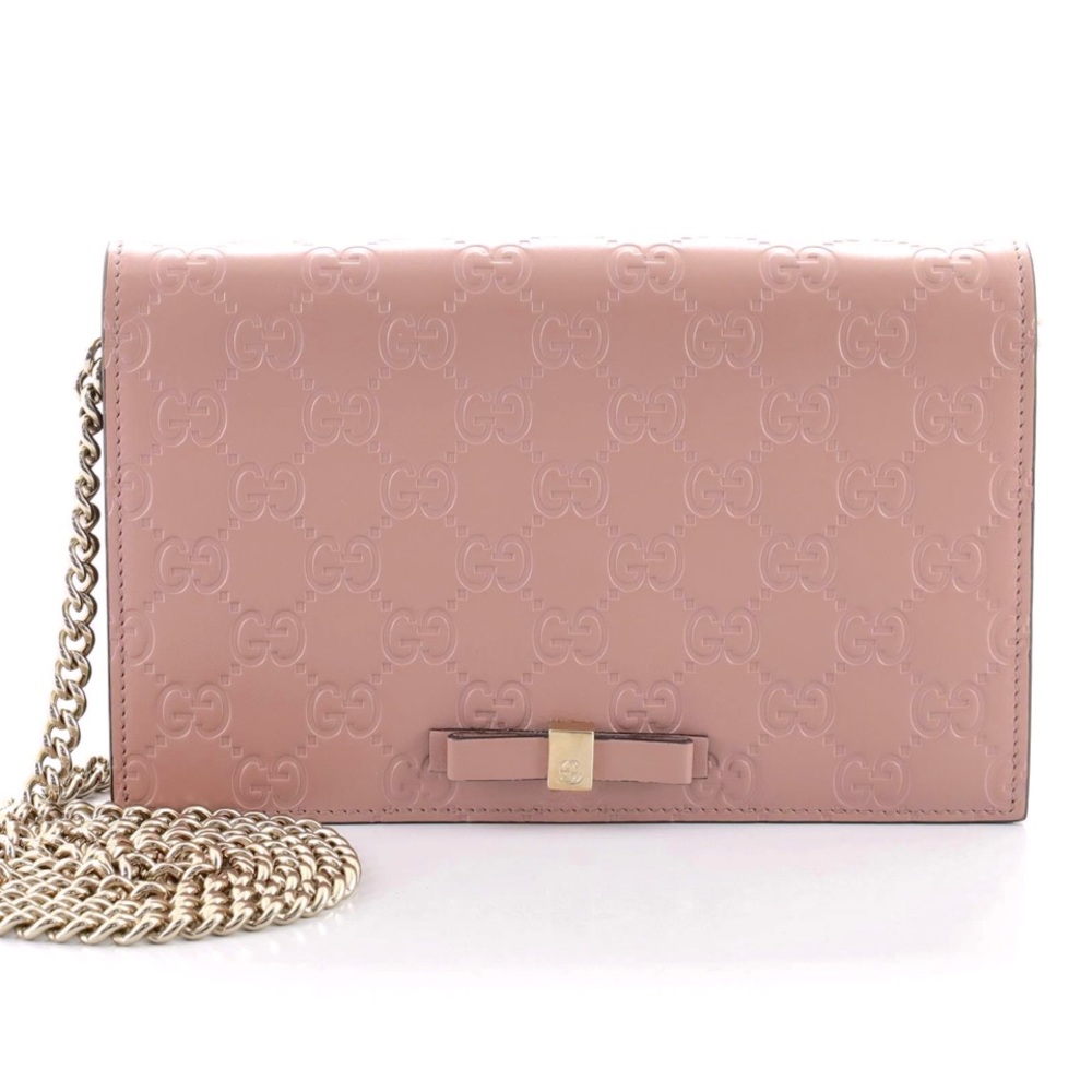 Gucci Guccissima Signature Bow Wallet on Chain